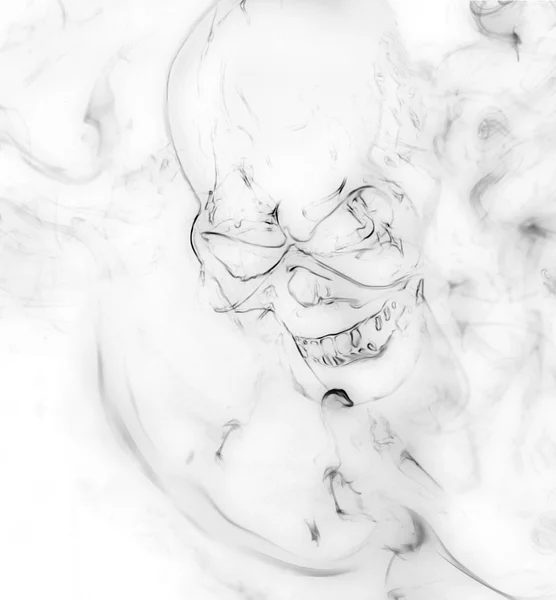 Fumée en forme de crâne — Photo