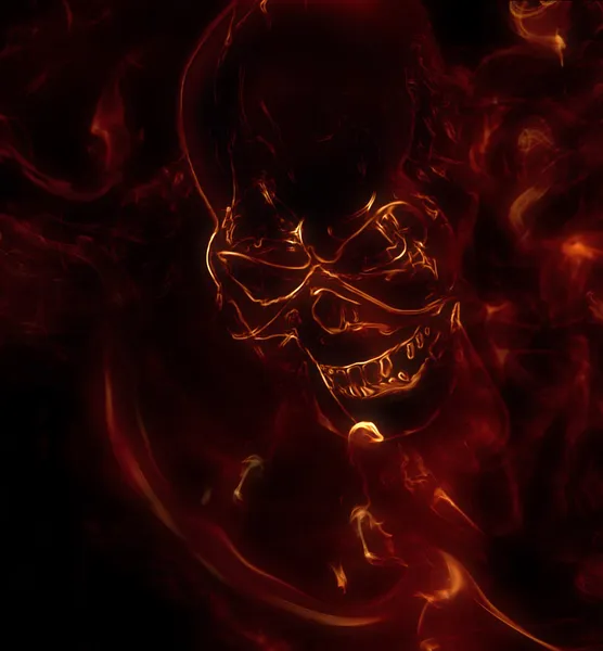 Flaming skull — Stock Photo, Image