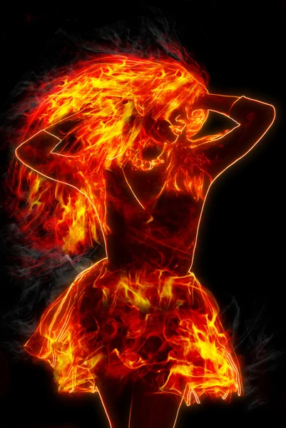 Fire Woman — Stock Photo, Image
