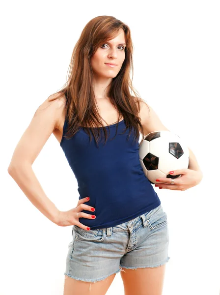 Girl holding a ball — Stock Photo, Image