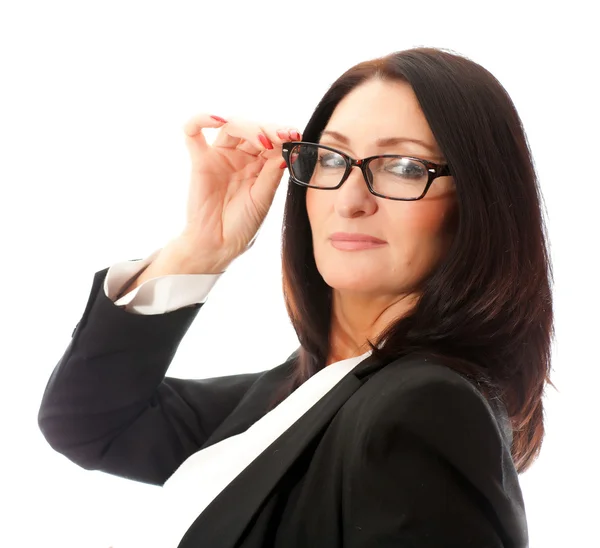 Glasses on a woman's face — Stock Photo, Image