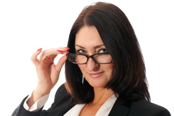 Glasses on a woman's face — Stock Photo, Image