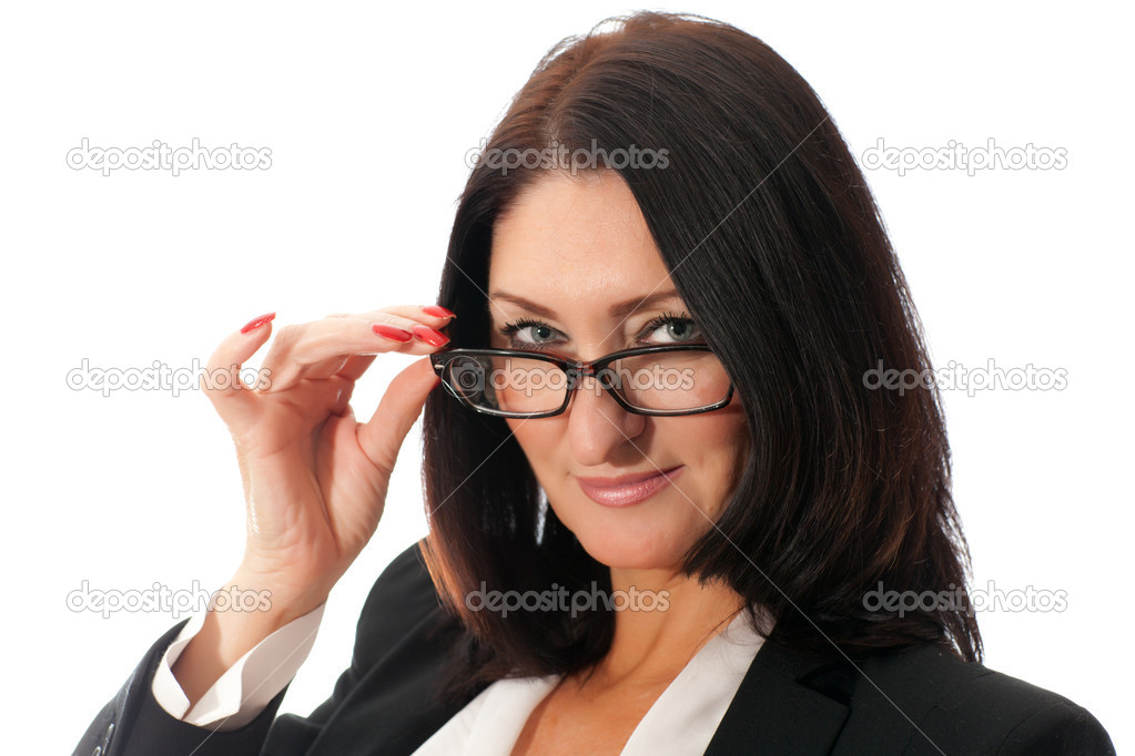 glasses on a woman's face