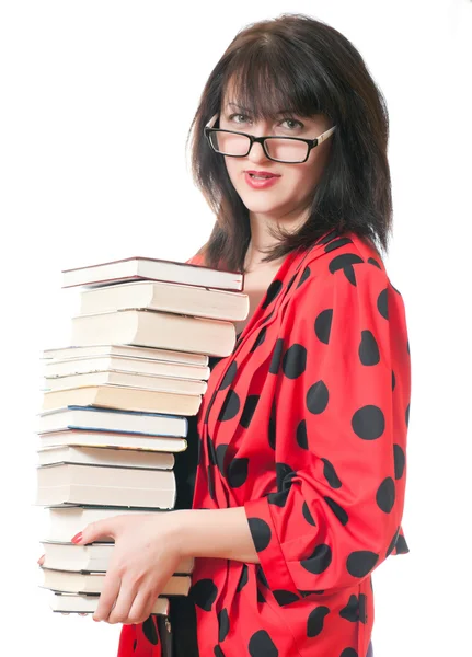 Woman with books — Stock Photo, Image