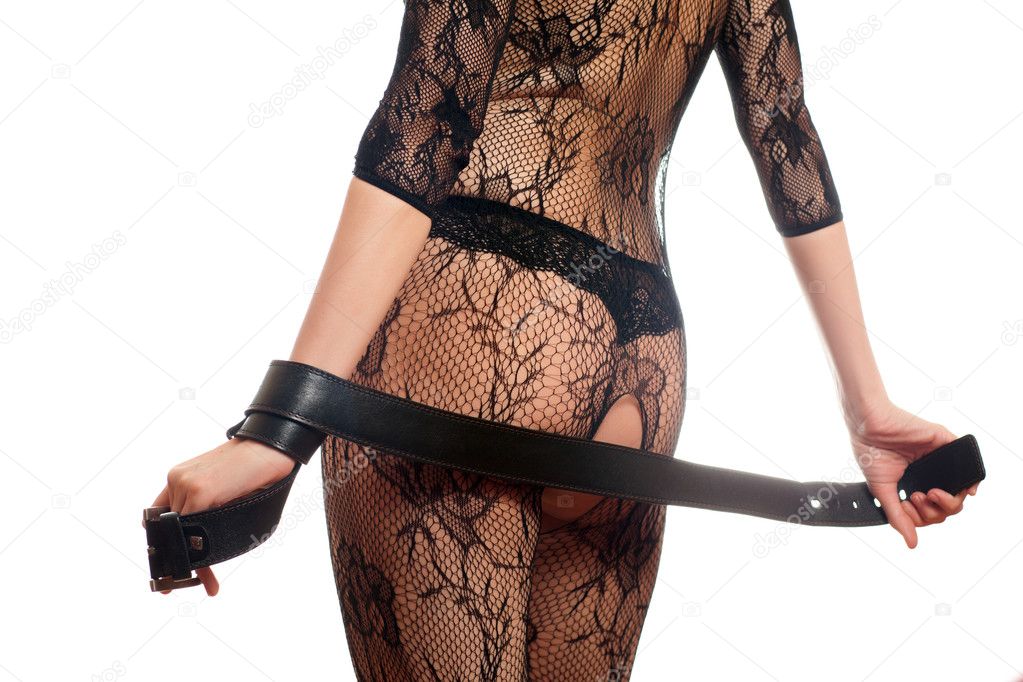 woman holding a belt
