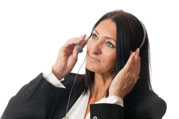 Woman in headphones Stock Image