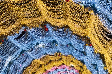 beautiful tunnel made of a luminous garland