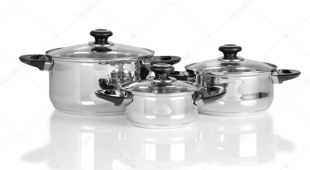 Cooking pots. Isolated