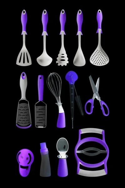 Neon utensils. — Stock Photo, Image