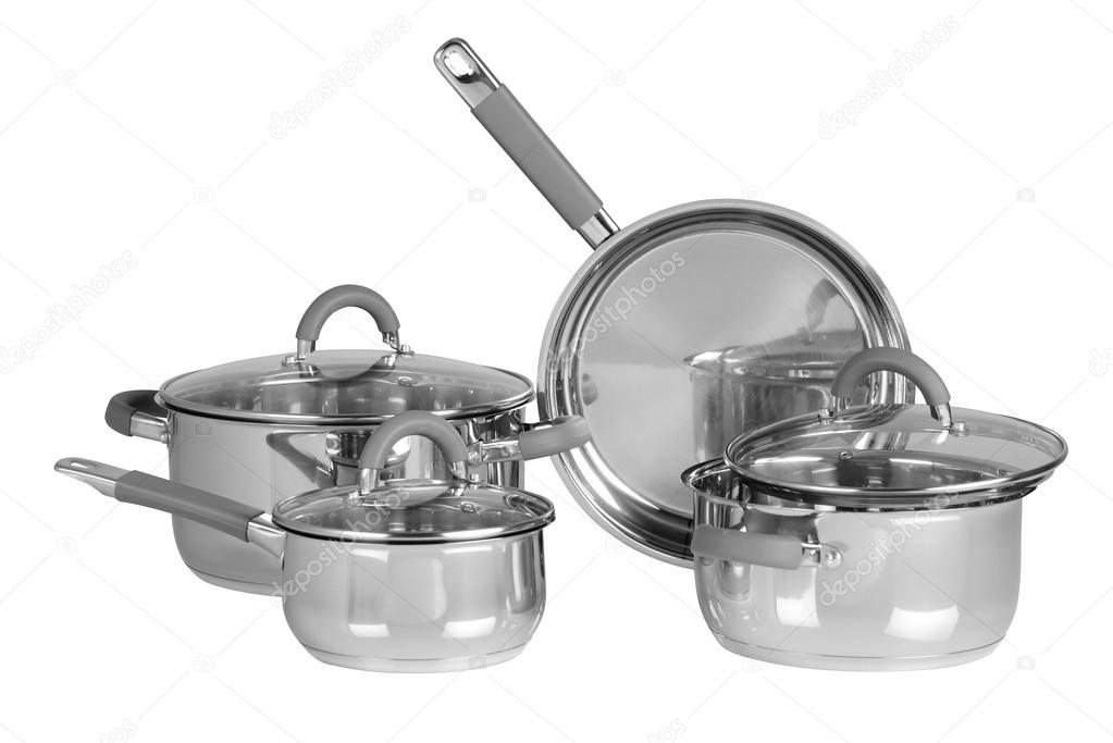 Cooking pots. Isolated