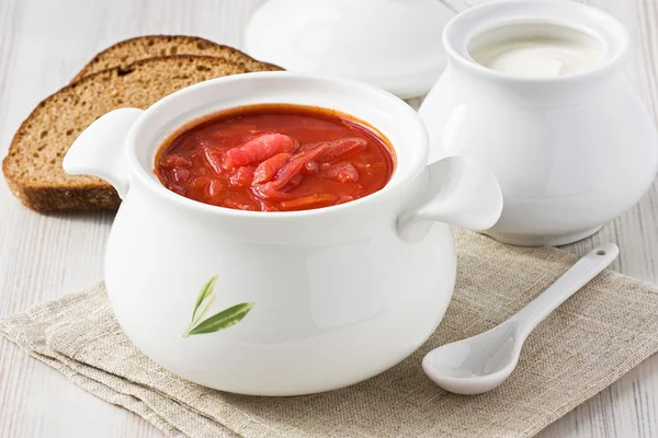 Sopa de beterraba borscht — Fotografia de Stock
