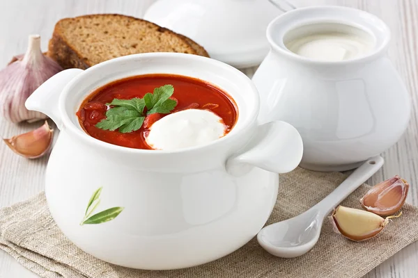 Rote-Bete-Suppe Borschtsch — Stockfoto