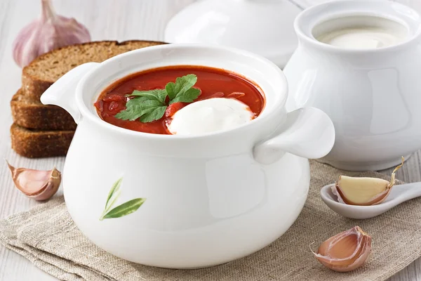 Sopa de beterraba borscht — Fotografia de Stock