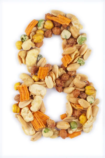 Number made from nuts — Stock Photo, Image