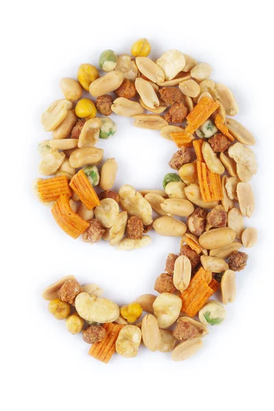Number made from nuts — Stock Photo, Image