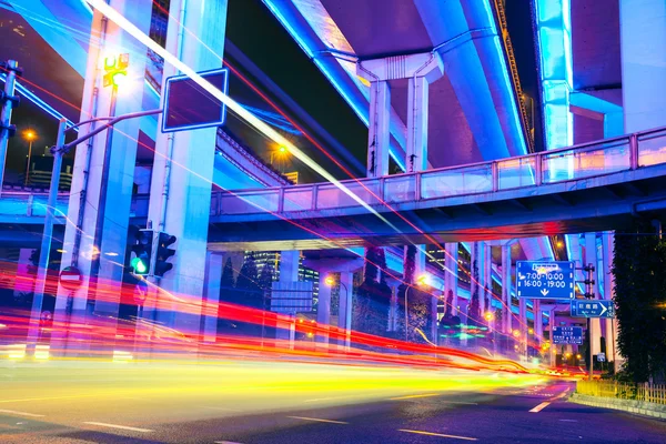 Junction with light in shanghai — Stock Photo, Image