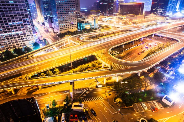 Overpass whti motion light at night — Stock Photo, Image