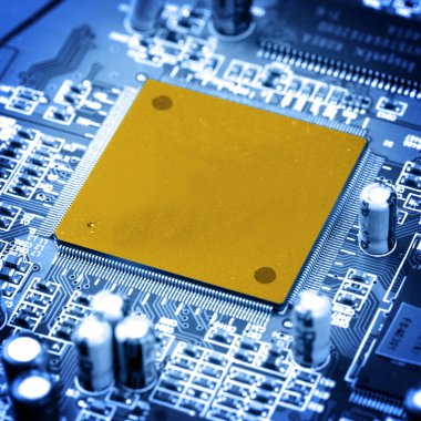 elektronik devre yakın çekim. Makroyu arka planda