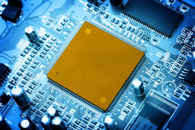 elektronik devre yakın çekim. Makroyu arka planda