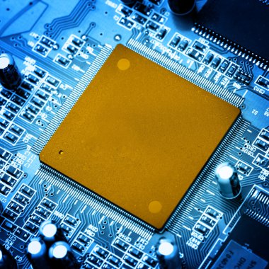 elektronik devre yakın çekim. Makroyu arka planda