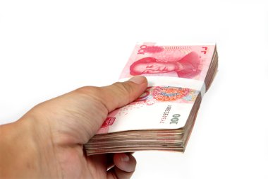 Holding izole mondy beyaz arka plan ile