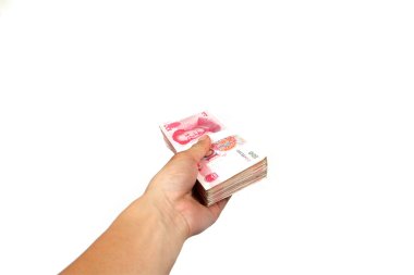 Holding izole mondy beyaz arka plan ile