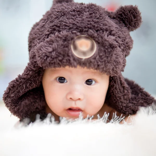 Cute baby lie on bed — Stock Photo, Image