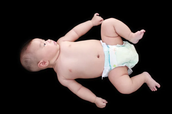 Cute asian baby with black background — Stock Photo, Image