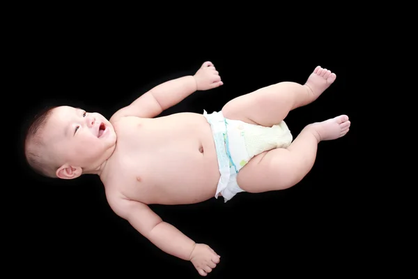 Cute asian baby with black background — Stock Photo, Image