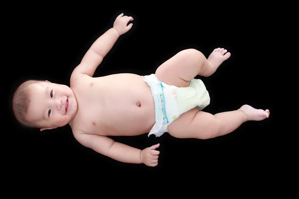 Cute asian baby with black background — Stock Photo, Image