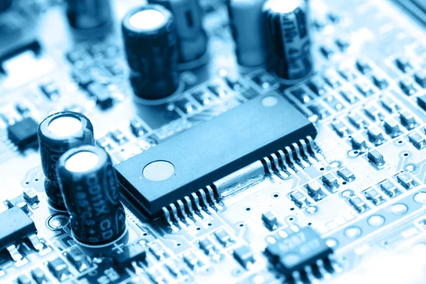 Electronic circuit close-up. Macro background — Stock Photo, Image