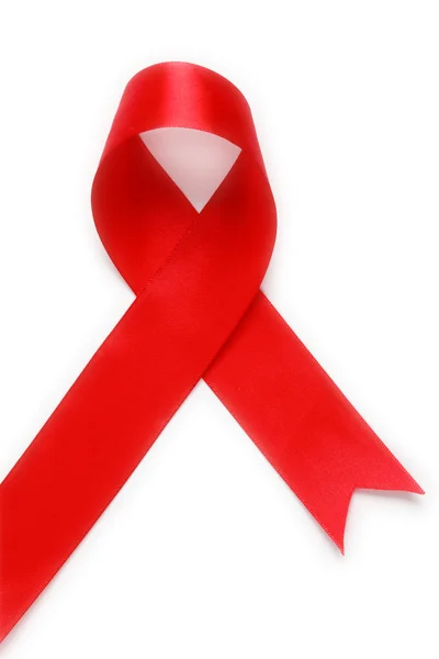 Red Support Ribbon on white background — Stock Photo, Image