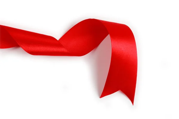 Red Support Ribbon on white background — Stock Photo, Image