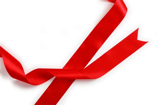 Red Support Ribbon on white background — Stock Photo, Image