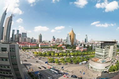 Modern şehrin şehir manzarası