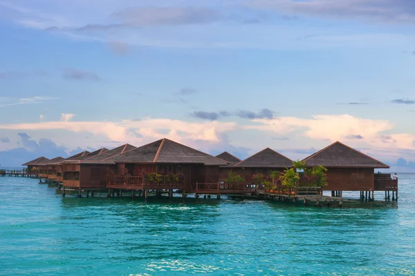 Nad Over-Water bungalow bule Sky — Zdjęcie stockowe