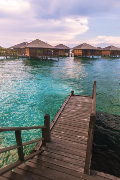 Over water bungalow with bule sky — Stock Photo, Image