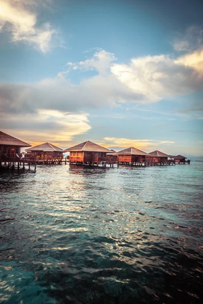 Over water bungalow with bule sky — Stock Photo, Image