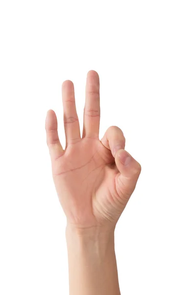 Tangan menampilkan tanda ok — Stok Foto