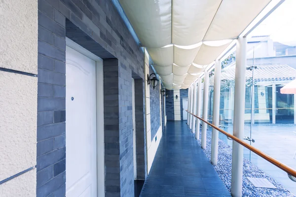 Corridor of modern buildings — Stock Photo, Image