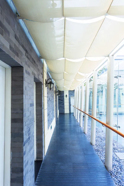 Corridor of modern buildings — Stock Photo, Image