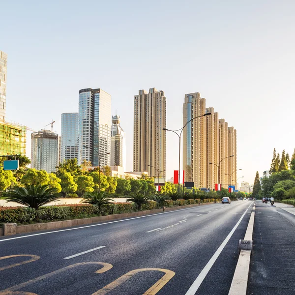 Empty street in modern city — Stock Photo, Image