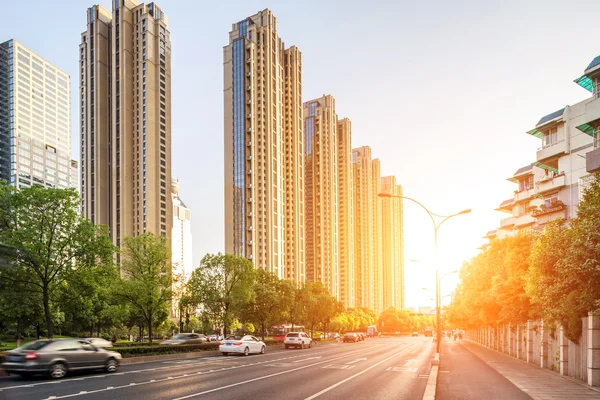 Empty street in modern city — Stock Photo, Image