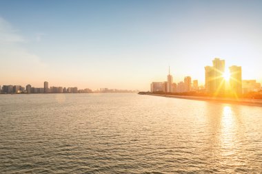 gün batımı ile Cityscape