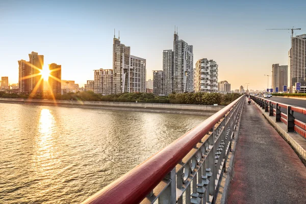 See the city scenery from the bridge — Stock Photo, Image