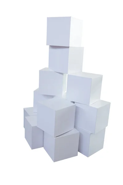 Kupie białe prostokąty — Zdjęcie stockowe