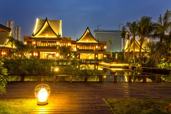 Hotel evening in summer — Stock Photo, Image