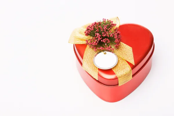 Heart shaped box on a white background — Stock Photo, Image