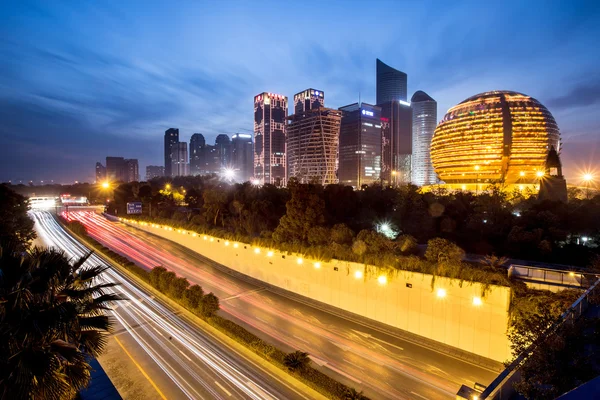 Business District at Night — Stock Photo, Image