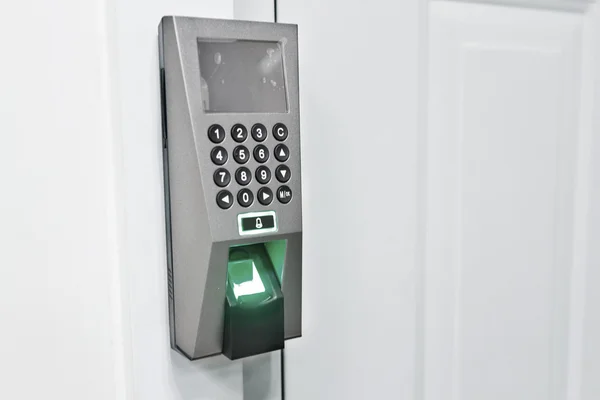 Fingerprint and password lock in a office building — Stock Photo, Image